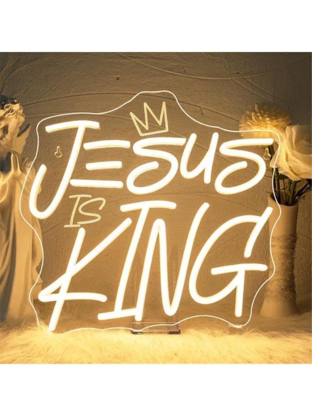 ✝️ Jesus Is King LED Neon Sign Dimmable God Church Home Wall Decor Present Gift